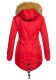 Navahoo LaViva warme Damen Winterjacke mit Teddyfell Rot Größe XXXL - Gr. 46