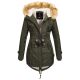 Navahoo LaViva warme Damen Winterjacke mit Teddyfell Grün Größe XXXL - Gr. 46