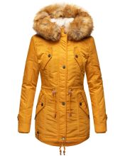 Navahoo LaViva warm ladies winter jacket with teddy fur Yellow-Gr.3XL