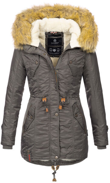 Navahoo LaViva warm ladies winter jacket with teddy fur Anthracite-Gr.3XL