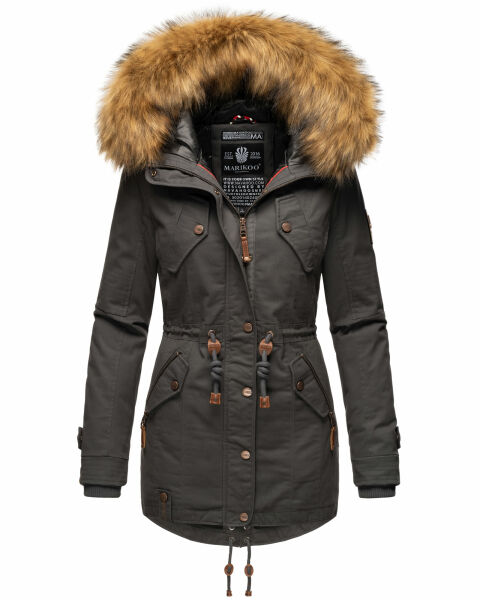 Marikoo La Viva Princess Damen Winterjacke mit Kapuze Anthrazit Größe XS - Gr. 34