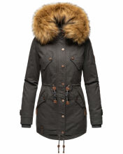 Marikoo La Viva Princess Damen Winterjacke mit Kapuze Anthrazit Größe XS - Gr. 34