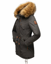 Marikoo La Viva Princess Damen Winterjacke mit Kapuze Anthrazit Größe XS - Gr. 34