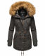Marikoo La Viva Princess Damen Winterjacke mit Kapuze Anthrazit Größe XS - Gr. 34