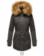Marikoo La Viva Princess Damen Winterjacke mit Kapuze Anthrazit Größe XS - Gr. 34