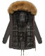 Marikoo La Viva Princess Damen Winterjacke mit Kapuze Anthrazit Größe XS - Gr. 34
