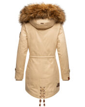 Marikoo La Viva Princess Damen Winterjacke mit Kapuze Beige Größe XS - Gr. 34