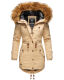 Marikoo La Viva Princess Damen Winterjacke mit Kapuze Beige Größe XS - Gr. 34