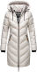 Marikoo Armasa lange Damen Winter Steppjacke Hellgrau Gr.L