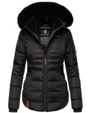 Navahoo Melikaa ladies winter jacket with faux fur collar & hood Schwarz-Gr.XS