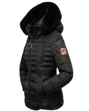 Navahoo Melikaa ladies winter jacket with faux fur collar & hood Schwarz-Gr.XS