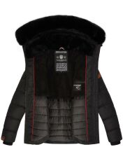 Navahoo Melikaa ladies winter jacket with faux fur collar & hood Schwarz-Gr.XS