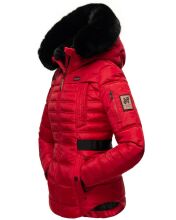 Navahoo Melikaa ladies winter jacket with faux fur collar & hood Rot-Gr.XS