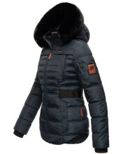 Navahoo Melikaa Damen Winterjacke mit Kunstfellkragen & Kapuze Navy-Gr.XS