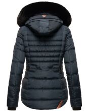 Navahoo Melikaa Damen Winterjacke mit Kunstfellkragen & Kapuze Navy-Gr.XS