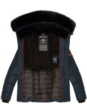 Navahoo Melikaa Damen Winterjacke mit Kunstfellkragen & Kapuze Navy-Gr.XS