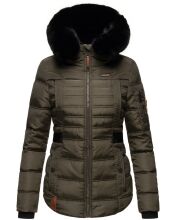 Navahoo Melikaa Damen Winterjacke mit Kunstfellkragen & Kapuze Anthrazit-Gr.XS