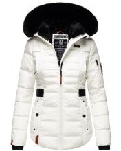 Navahoo Melikaa ladies winter jacket with faux fur collar & hood Weiss-Gr.XS
