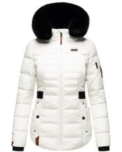 Navahoo Melikaa ladies winter jacket with faux fur collar & hood Weiss-Gr.XS