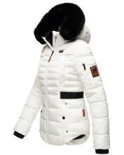 Navahoo Melikaa ladies winter jacket with faux fur collar & hood Weiss-Gr.XS