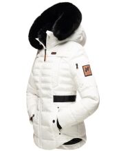 Navahoo Melikaa ladies winter jacket with faux fur collar & hood Weiss-Gr.XS