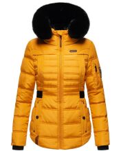 Navahoo Melikaa Damen Winterjacke mit Kunstfellkragen & Kapuze Gelb-Gr.XS
