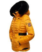 Navahoo Melikaa Damen Winterjacke mit Kunstfellkragen & Kapuze Gelb-Gr.XS