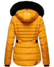 Navahoo Melikaa Damen Winterjacke mit Kunstfellkragen & Kapuze Gelb-Gr.XS
