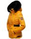 Navahoo Melikaa Damen Winterjacke mit Kunstfellkragen & Kapuze Gelb-Gr.XS