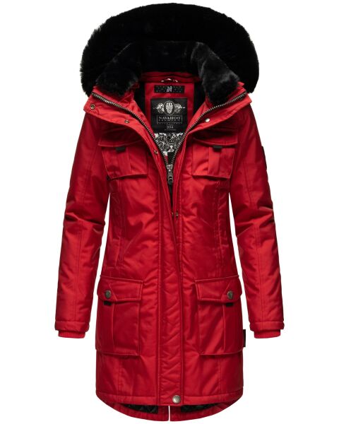 Navahoo Tiniis Damen Parka Winterjacke Rot Größe XS - Gr. 34