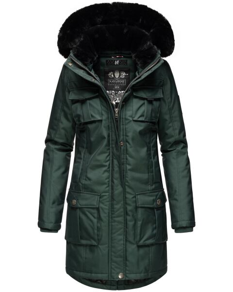 Navahoo Tiniis Damen Parka Winterjacke Grün Größe XS - Gr. 34