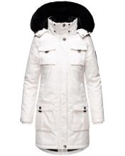 Navahoo Tiniis Damen Parka Winterjacke Weiss - Off White Größe XS - Gr. 34