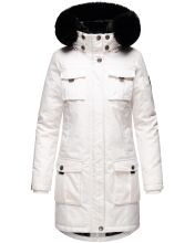 Navahoo Tiniis Damen Parka Winterjacke Weiss - Off White Größe XS - Gr. 34
