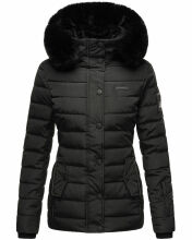 Navahoo Milianaa Winter Jacke Stepp Kurzjacke gefüttert Kapuze Kunstfell Schwarz Größe XL - Gr. 42