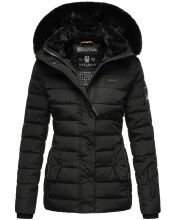 Navahoo Milianaa Winter Jacke Stepp Kurzjacke gefüttert Kapuze Kunstfell Schwarz Größe XXL - Gr. 44
