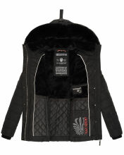 Navahoo Milianaa Winter Jacke Stepp Kurzjacke gefüttert Kapuze Kunstfell Schwarz Größe XXL - Gr. 44