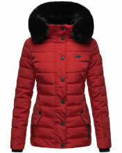 Navahoo Milianaa Winter Jacke Stepp Kurzjacke gefüttert Kapuze Kunstfell Rot Größe XS - Gr. 34