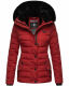 Navahoo Milianaa Winter Jacke Stepp Kurzjacke gefüttert Kapuze Kunstfell Rot Größe XS - Gr. 34