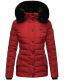 Navahoo Milianaa Winter Jacke Stepp Kurzjacke gefüttert Kapuze Kunstfell Rot Größe XS - Gr. 34