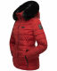 Navahoo Milianaa Winter Jacke Stepp Kurzjacke gefüttert Kapuze Kunstfell Rot Größe XS - Gr. 34