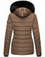 Navahoo Milianaa winter jacket quilted jacket lined hood faux fur Taupe-Gr.XS