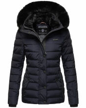 Navahoo Milianaa Winter Jacke Stepp Kurzjacke gefüttert Kapuze Kunstfell Navy Größe XS - Gr. 34