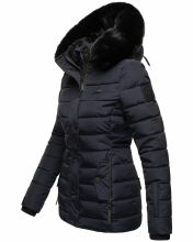 Navahoo Milianaa Winter Jacke Stepp Kurzjacke gefüttert Kapuze Kunstfell Navy Größe XS - Gr. 34