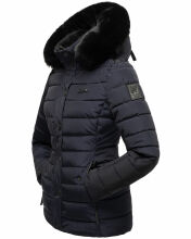 Navahoo Milianaa Winter Jacke Stepp Kurzjacke gefüttert Kapuze Kunstfell Navy Größe XS - Gr. 34