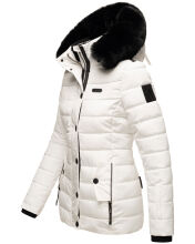 Navahoo Milianaa winter jacket quilted jacket lined hood faux fur Weiss-Gr.XS
