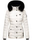 Navahoo Milianaa winter jacket quilted jacket lined hood faux fur Weiss-Gr.XS