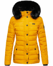 Navahoo Milianaa Winter Jacke Stepp Kurzjacke gefüttert Kapuze Kunstfell Gelb Größe XS - Gr. 34
