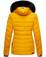Navahoo Milianaa Winter Jacke Stepp Kurzjacke gefüttert Kapuze Kunstfell Gelb Größe XS - Gr. 34