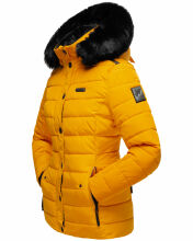 Navahoo Milianaa Winter Jacke Stepp Kurzjacke gefüttert Kapuze Kunstfell Gelb Größe XS - Gr. 34
