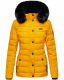 Navahoo Milianaa Winter Jacke Stepp Kurzjacke gefüttert Kapuze Kunstfell Gelb Größe XS - Gr. 34